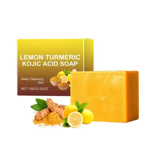 Lemon turmeric kojic soap skin brightening results