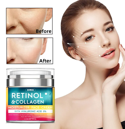 Retinol cream lightweight texture on fingertip