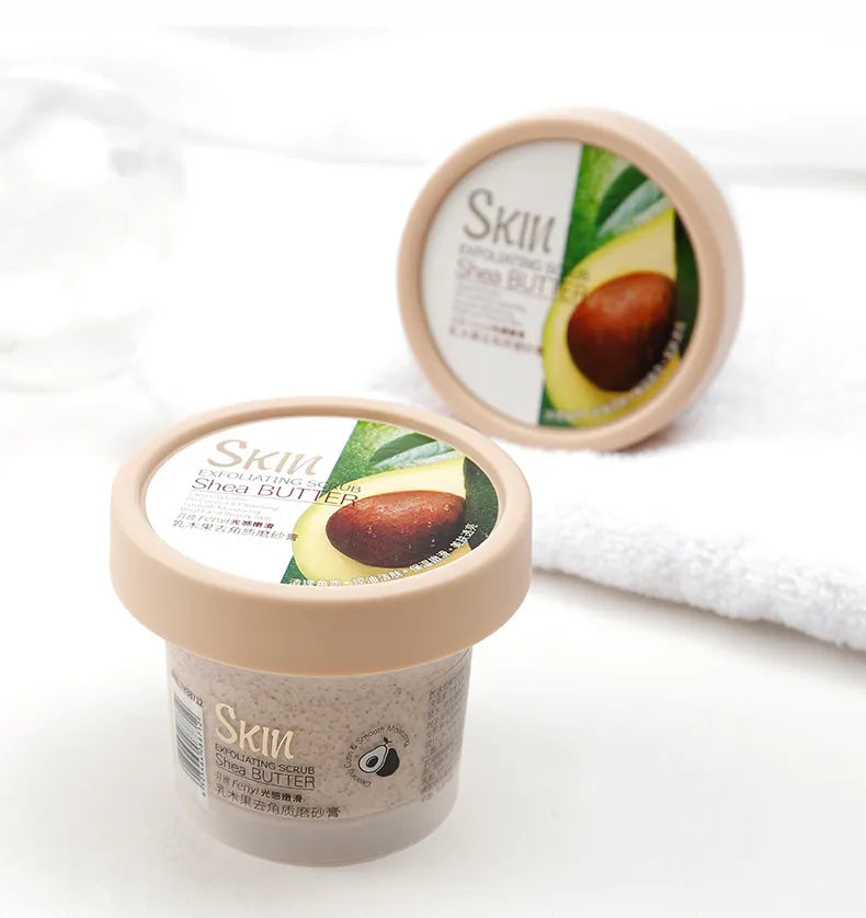 Shea butter scrub exfoliating ingredients
