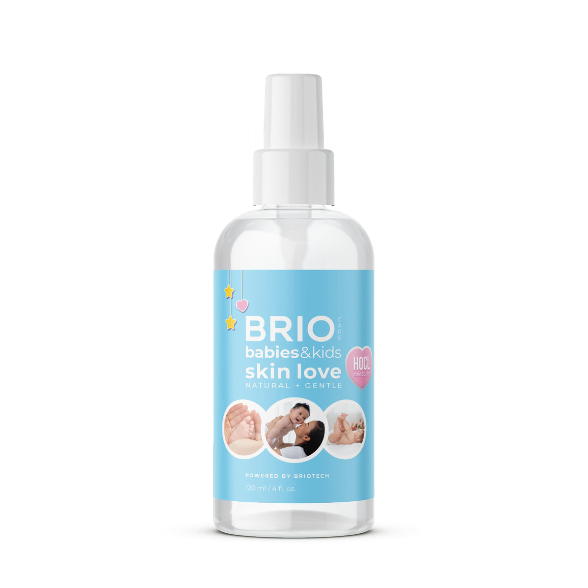 BRIOTECH Babies & Kids Skin Love Soothing Hypochlorous Acid Spray Pure HOCl for Sensitive Skin Calm Redness & Bumps Support Against Diaper Irritation Gentle & Vegan 4 fl oz