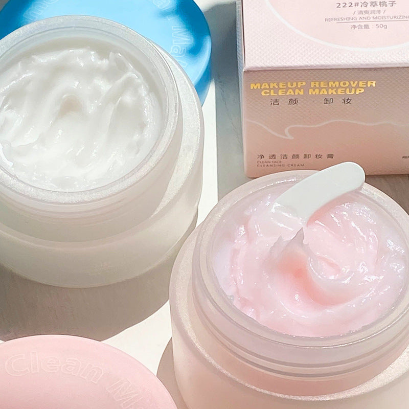 Applying coconut makeup remover balm to face