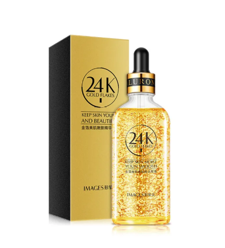 24K gold serum gold particle texture