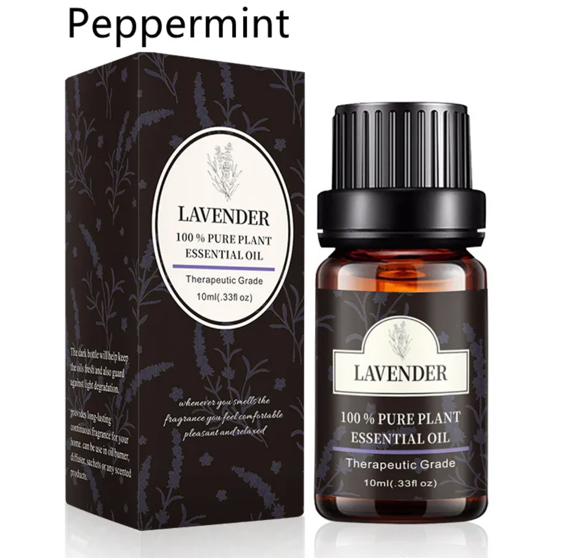 Aromatherapy oils packaging label detail