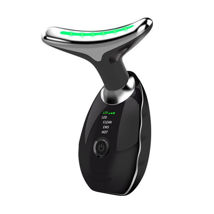 Facial massager on bathroom vanity