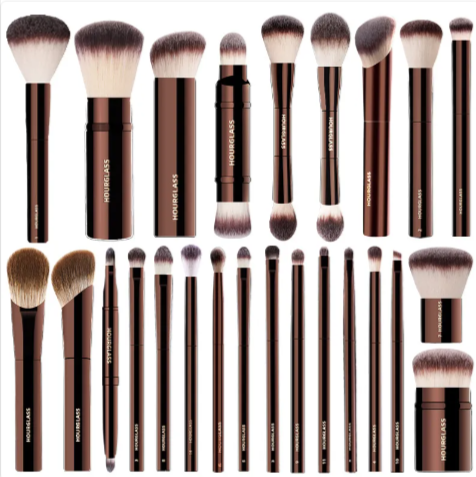 Makeup brushes in use blending eyeshadow