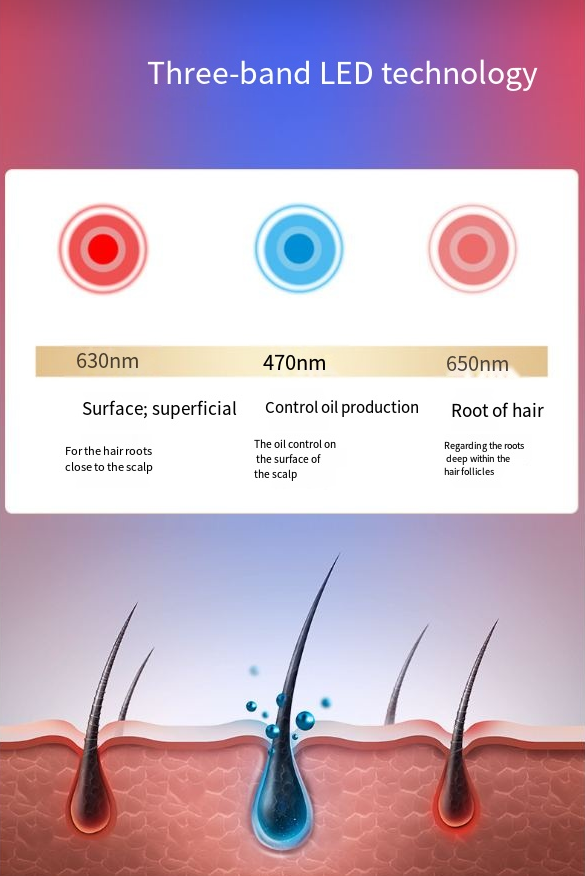 Hair growth cap technology diagram
