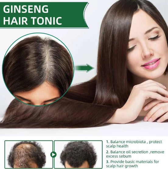 Ouhoe ginseng hair serum packaging label