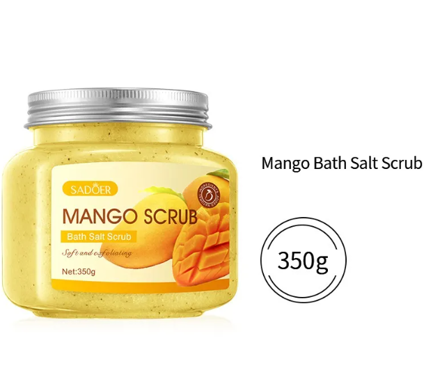Bath salt scrub 3 flavor variants packaging