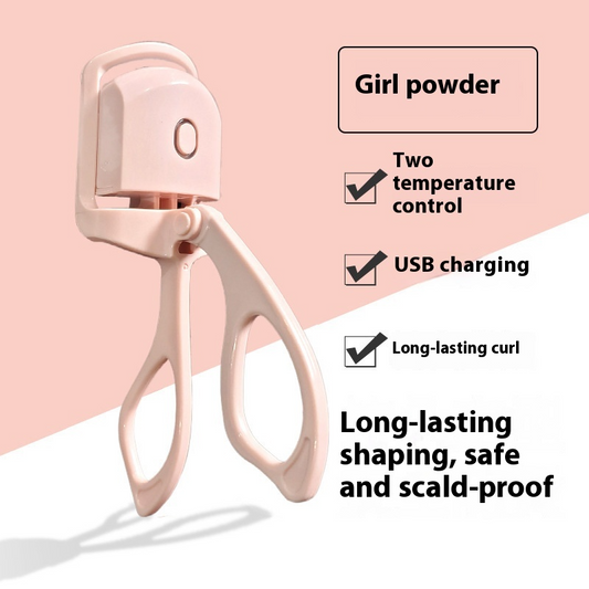 Electric Heated Eyelash Curler pink and white