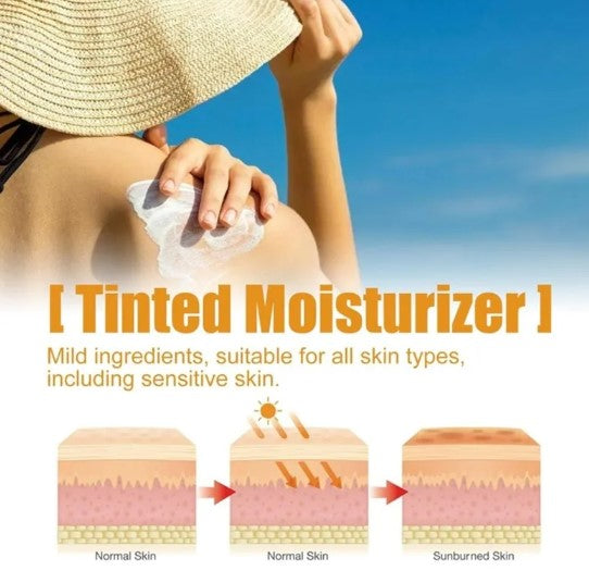 Applying hyaluronic acid sunscreen to face