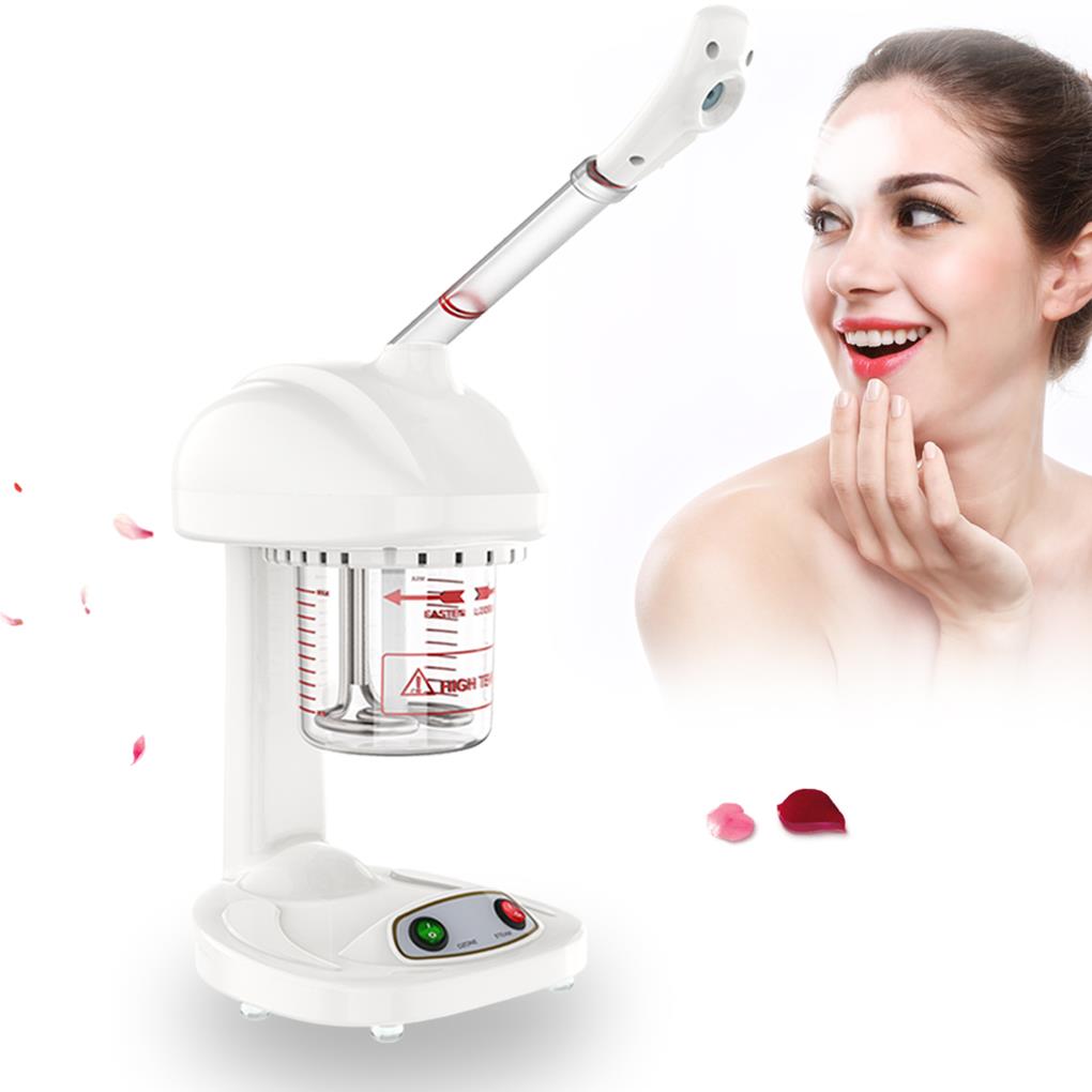 Using facial steamer for at-home spa treatment
