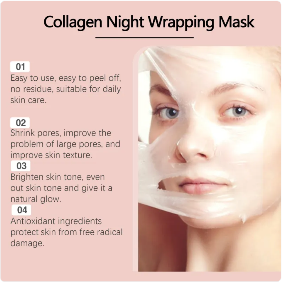 Applying collagen cleansing mask to face